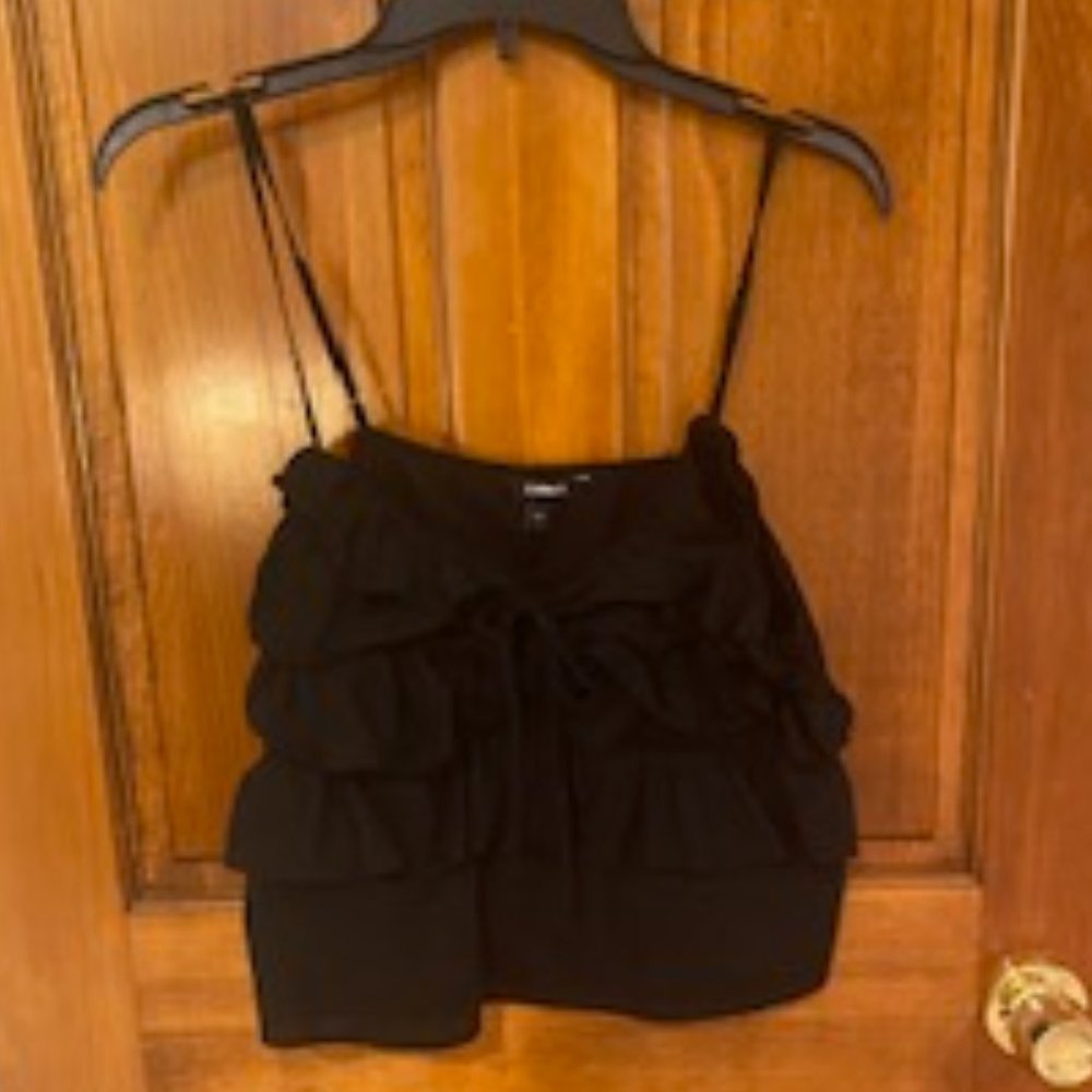 Express tiered ruffle crop top